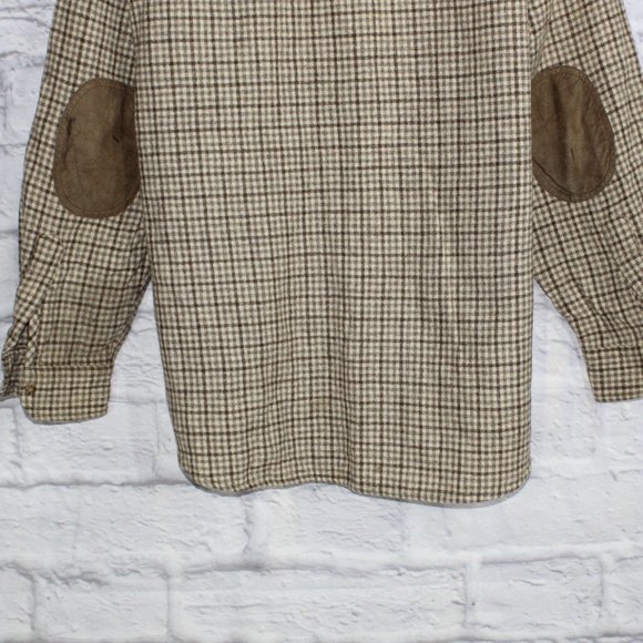Vintage! Pendleton Wool Elbow Patch Flannel Button-Down Shirt Size XL - Picture 7 of 9